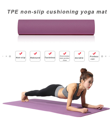 Durable non-slip 6MM Home Use Pilates Eco Non Slip Esterilla Yoga Exercise Equipment Tpe Yoga Mat