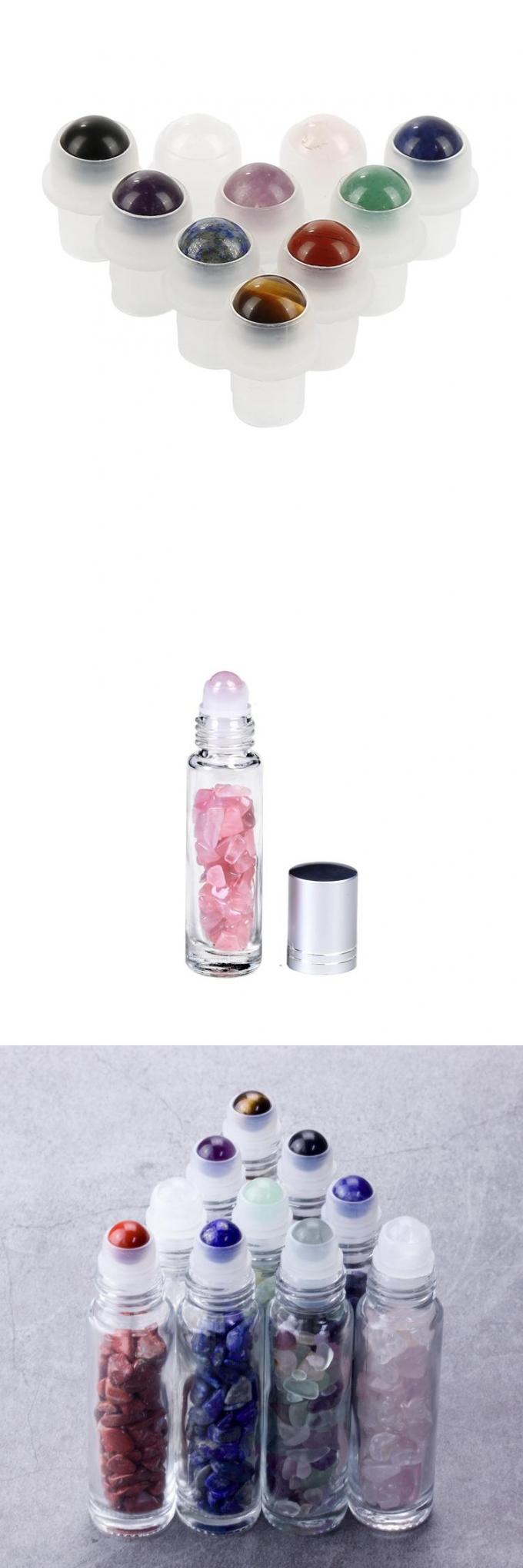 Producción Profesional Pequeño Rollo en la tapa de la botella de piedra preciosa clara botella de rodillo tapas de 10 ml de Jade botella de bola de rodillo 0