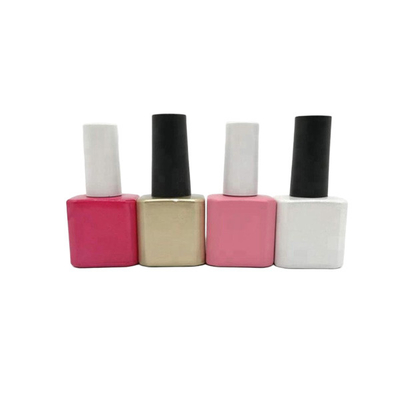 Square Empty Glass Nail Polish Bottles 13ml Screen Printing Surface Handling