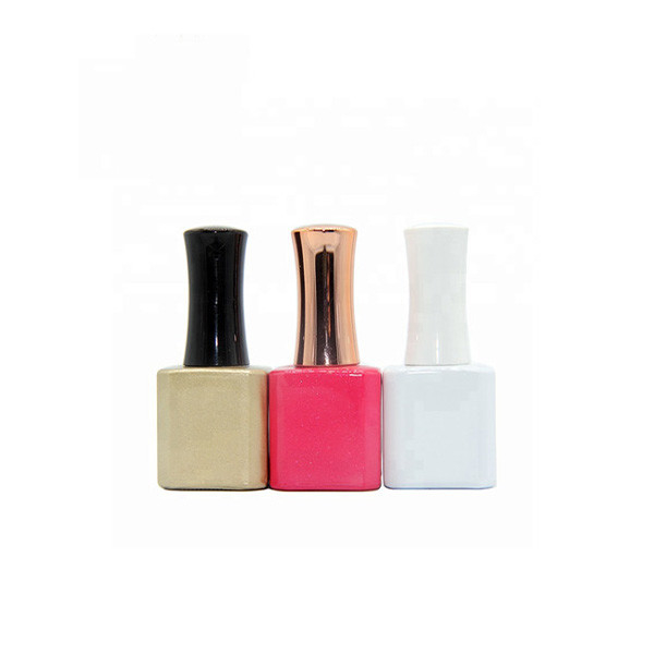 Square Empty Glass Nail Polish Bottles 13ml Screen Printing Surface Handling