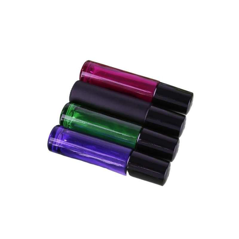 Rose Black Green Purple Colorful Empty Roll On Perfume Oil Bottle 3ml 5ml 8ml 10ml 15ml With Lid