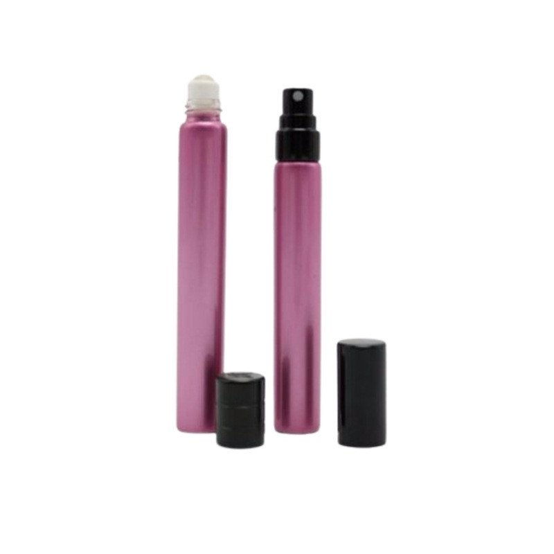Shiny Pink Refillable Roll On Perfume Bottle For Cosmetic Packaging