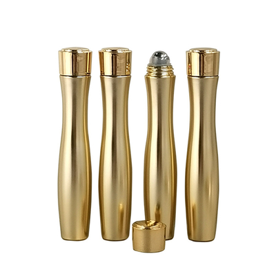 Botella de aceite de plástico dorado de 20 ml PETG Crema para ojos Roller de aceite esencial para tomar botella de perlas