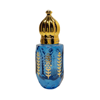 Botellas de vidrio Crown de 6 ml con rodillo, electrochapadas, talladas, perfume, aceite portátil, vacías