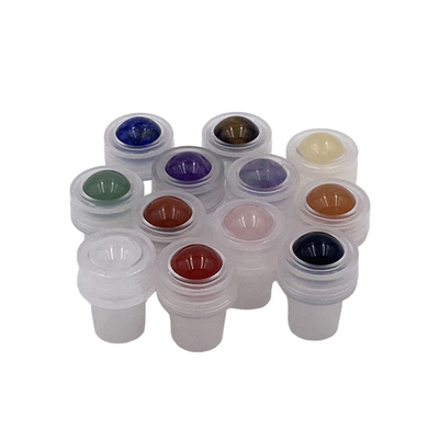 Embalaje de tapas de botellas rodantes de lujo únicas y de alta calidad, tapas de bolas rodantes de piedra preciosa de jade natural para botellas de aceites esenciales